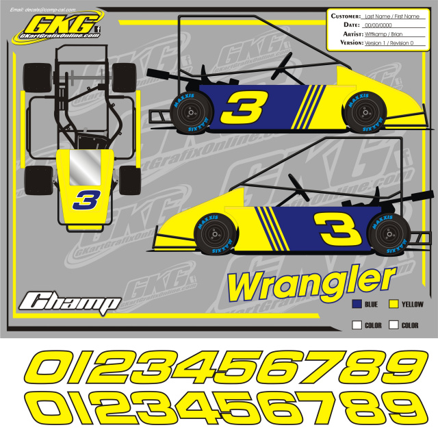 WRANGLER CHAMP SIDE WRAPS WITH NUMBERS